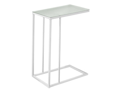Accent Table, C - Shaped, Tempered Glass, Stylish Design Contemporary & Modern