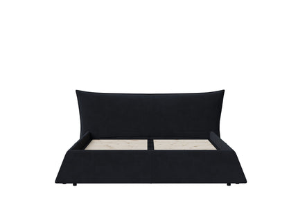 Upholstered Platform Bed With Special Shaped Headboard