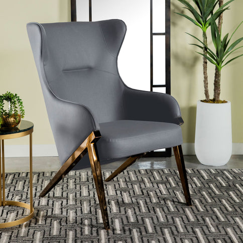 Crendon - Upholstered Wingback Accent Chair - Slate