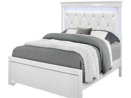 Shaker - Bed With LED Lighting And Crystal Inspired Tufted Headboard