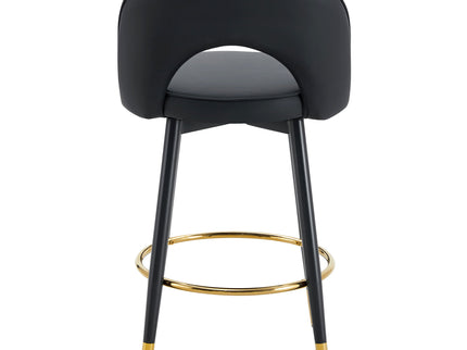 Modern Upholstered 360° Rotatable Bar Chair With Metal Legs For Dining Room (Set of 2)