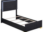Black / 5 Pc. Bed, Nightstand, Chest, Dresser, Mirror / Twin