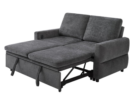 Convertible Sofa Bed Loveseat With Adjustable Backrest And USB Ports