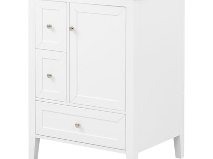 Modern Bathroom Vanity With Sink, Soft Close Drawers & Door, Storage Rack
