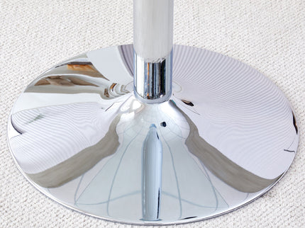 Modern Minimalist Circular Glass Dining Table With Electroplated Metal Legs 35" Diameter - Transparent