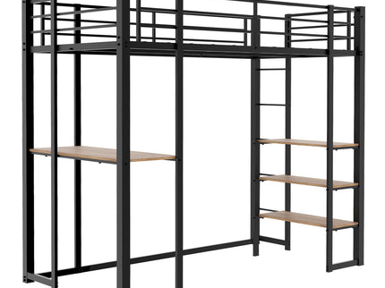 Bunk Bed With L-Shaped Desk And Dual Side Stairs