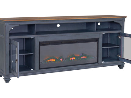 Fireplace TV Stand For TVs Up To 95" - Blue