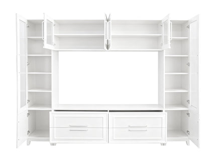 Wall Unit Modern Entertainment Center With Glass Doors