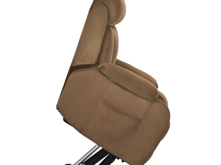 Lift Chair Recliner Power Remote Control Recliner Sofa Relax Soft Chair Anti - Skid Australia Cashmere Fabric Furniture Living Room - Brown