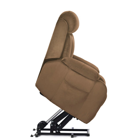 Lift Chair Recliner Power Remote Control Recliner Sofa Relax Soft Chair Anti - Skid Australia Cashmere Fabric Furniture Living Room - Brown