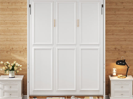 Full Size Murphy Bed With 2 Drawers - Beige