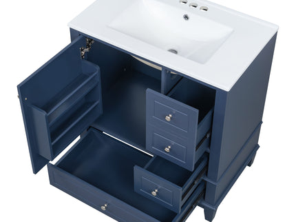 Freestanding Bathroom Vanity With Sink, Soft Close Door, 3 Drawers