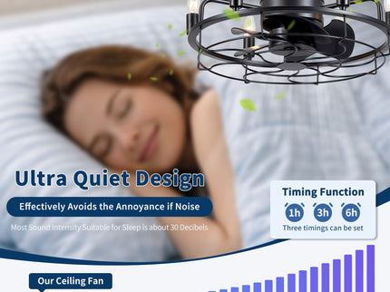 Modern Farmhouse Ceiling Fan, Adjustable Hanging