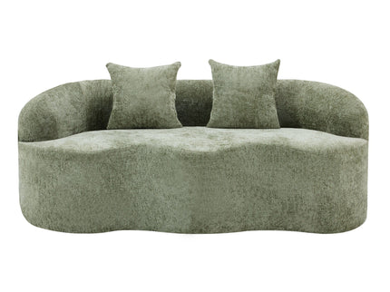 Curved Loveseat Sofa With Round Armrest