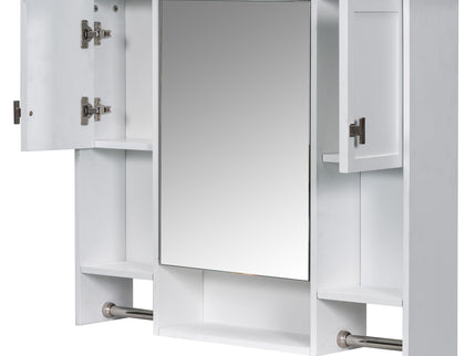 Wall Mounted Bathroom Storage Cabinet With Mirror, Medicine Cabinet With Towel Bar
