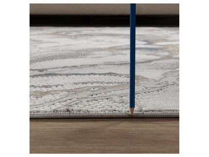 Geometrix - 5'3" X 7'3" Area Rug & Geometric 3D Effect - Ivory / Gray