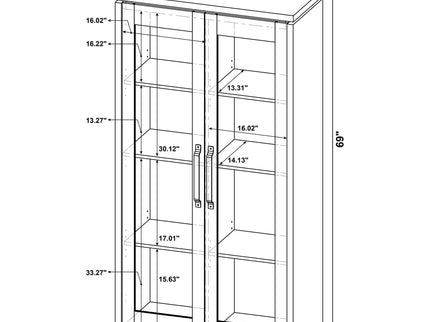 Myerson - 2 Door Tall Cabinet - Gray