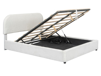 Upholstered Platform Bed With Hydraulic Storage System