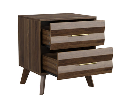 Medieval Double Drawer Bedside Table