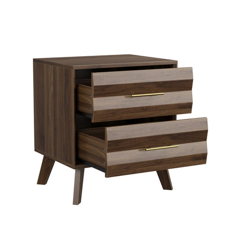 Medieval Double Drawer Bedside Table