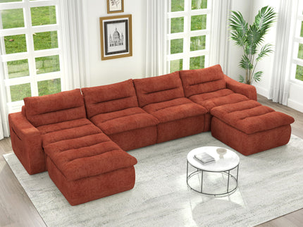 Modern L Shaped Modular Beanbag Sofa, Comfortable Lazy Style, Compression Sponge And Cloth