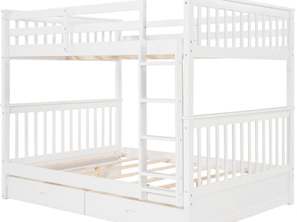 Bunk Bed With Ladders And 2 Storage Drawers