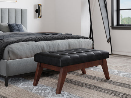 Draper - Upholstered Mid Century Tufted Ottoman Bench