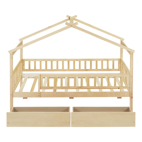 House Bed With 2 Drawers