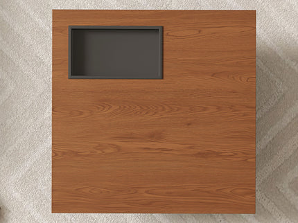 Square Floating Coffee Table For Living Room - Dark Walnut