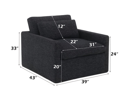 Naveen - Swivel Chair With 1 Toss Pillow