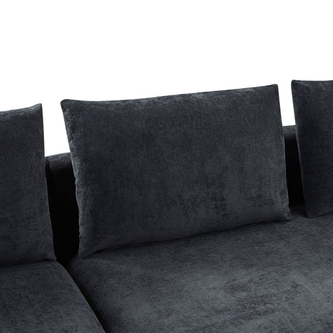 Modern L Shaped Sectional Sofa With Upholstery And Wooden Storage