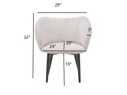 Dining Chair With Curved Padded Back (Set of 2) - Gray