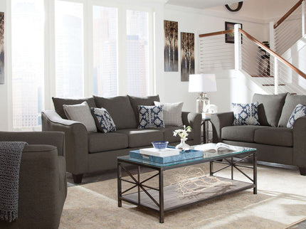 Ralston - Sofa With Accent Pillows - Gray