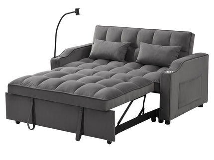 Sofa Bed With Trundle For Small Rooms - Dark Gray