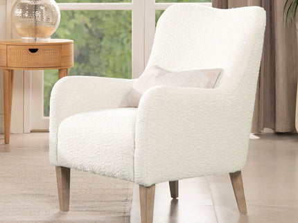 Nimbus - Curved Accent Chair - Ivory White