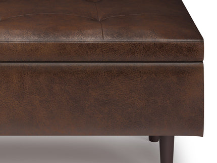 Shay - Large Square Coffee Table Storage Ottoman Mid-Century Style