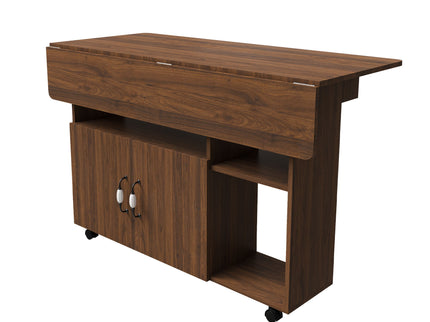 Multi Functional Folding Table With Storage Shelves And Wheels
