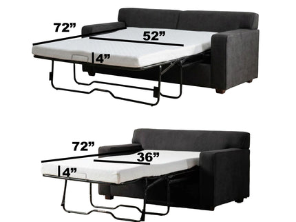 Convertible Sleeper Loveseat & Chair Set With Fold Out Mattress, Loveseat & Chair - Gray