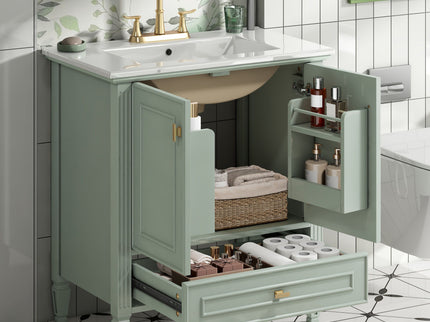 Freestanding Vanity With 1 Drawer & 2 Soft Close Doors With Door Mounted Storage