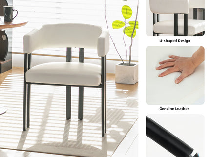 Modern Dining Upholstered Barrel Chair With Curved Back And Armrests