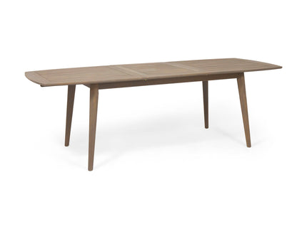 Placidity - Outdoor Expandable Dining Table With Slatted Tabletop And Tapered Legs