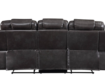 Braylon - Magnetite Synthetic Leather Manual Recliner Sofa - Brown