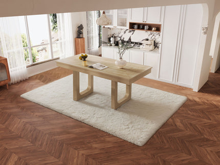 Farmhouse Wooden Kitchen Table With Removable Leaf