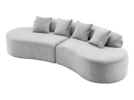 Modern Curved Sofa With Pillows