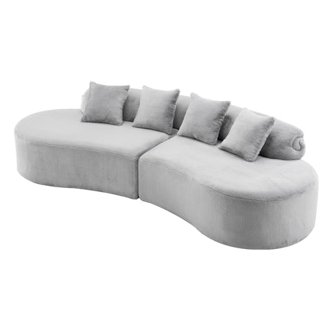 Modern Curved Sofa With Pillows