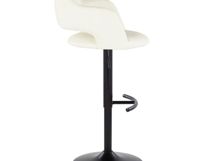 Margarite - Contemporary Adjustable Barstool With Swivel With Rounded T Footrest (Set of 2)