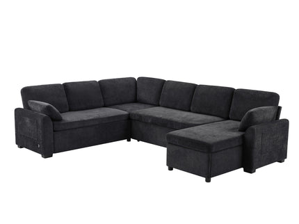 Convertible U-Shaped Sectional Sofa Bed With Reversible Chaise