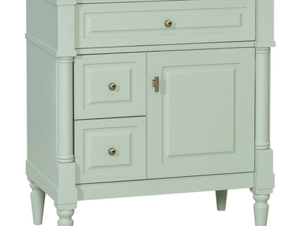 Modern Bathroom Vanity With Sink, Freestanding Cabinet With Flip Drawer & Adjustable Shelf