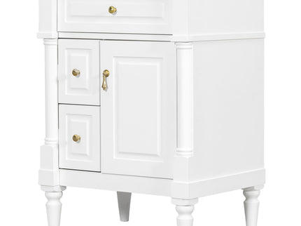 Freestanding Bathroom Vanity With Sink, Adjustable Shelf & Flip Drawer