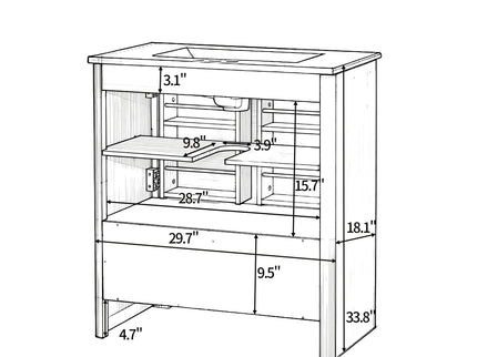 Softened Modern Bathroom Vanity With Sink
